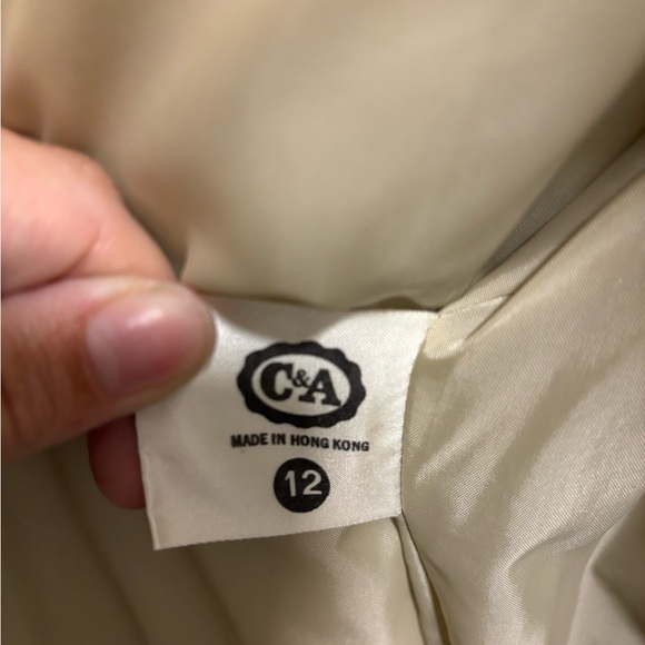 Vintage Beige Long Puffer Jacket - Picture 1 of 3